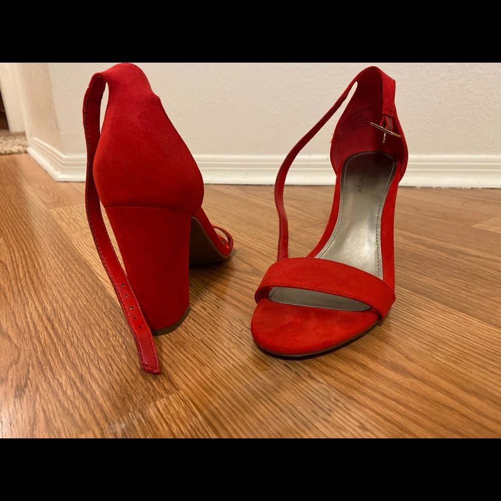 Worthington red suede high heels